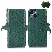 Load image into Gallery viewer, Ostrich Pattern Genuine Leather RFID Phone Case, For iPhone 15 Pro Max, For iPhone 15 Pro, For iPhone 15 Plus, For iPhone 15, For iPhone 14 Plus, For iPhone 14, For iPhone 14 Pro, For iPhone 14 Pro Max