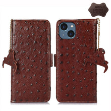 Load image into Gallery viewer, Ostrich Pattern Genuine Leather RFID Phone Case, For iPhone 15 Pro Max, For iPhone 15 Pro, For iPhone 15 Plus, For iPhone 15, For iPhone 14 Plus, For iPhone 14, For iPhone 14 Pro, For iPhone 14 Pro Max