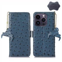 Load image into Gallery viewer, Ostrich Pattern Genuine Leather RFID Phone Case, For iPhone 15 Pro Max, For iPhone 15 Pro, For iPhone 15 Plus, For iPhone 15, For iPhone 14 Plus, For iPhone 14, For iPhone 14 Pro, For iPhone 14 Pro Max
