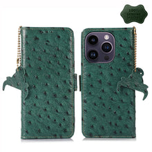 Load image into Gallery viewer, Ostrich Pattern Genuine Leather RFID Phone Case, For iPhone 15 Pro Max, For iPhone 15 Pro, For iPhone 15 Plus, For iPhone 15, For iPhone 14 Plus, For iPhone 14, For iPhone 14 Pro, For iPhone 14 Pro Max
