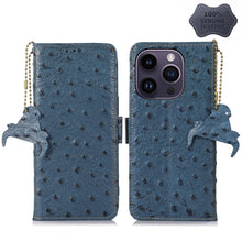 Load image into Gallery viewer, Ostrich Pattern Genuine Leather RFID Phone Case, For iPhone 15 Pro Max, For iPhone 15 Pro, For iPhone 15 Plus, For iPhone 15, For iPhone 14 Plus, For iPhone 14, For iPhone 14 Pro, For iPhone 14 Pro Max