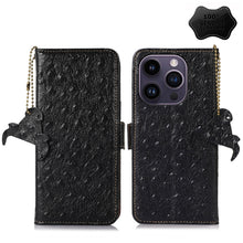 Load image into Gallery viewer, Ostrich Pattern Genuine Leather RFID Phone Case, For iPhone 15 Pro Max, For iPhone 15 Pro, For iPhone 15 Plus, For iPhone 15, For iPhone 14 Plus, For iPhone 14, For iPhone 14 Pro, For iPhone 14 Pro Max