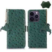 Load image into Gallery viewer, Ostrich Pattern Genuine Leather RFID Phone Case, For iPhone 15 Pro Max, For iPhone 15 Pro, For iPhone 15 Plus, For iPhone 15, For iPhone 14 Plus, For iPhone 14, For iPhone 14 Pro, For iPhone 14 Pro Max