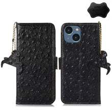 Load image into Gallery viewer, Ostrich Pattern Genuine Leather RFID Phone Case, For iPhone 15 Pro Max, For iPhone 15 Pro, For iPhone 15 Plus, For iPhone 15, For iPhone 14 Plus, For iPhone 14, For iPhone 14 Pro, For iPhone 14 Pro Max