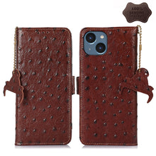 Load image into Gallery viewer, Ostrich Pattern Genuine Leather RFID Phone Case, For iPhone 15 Pro Max, For iPhone 15 Pro, For iPhone 15 Plus, For iPhone 15, For iPhone 14 Plus, For iPhone 14, For iPhone 14 Pro, For iPhone 14 Pro Max