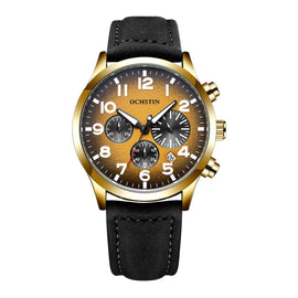 Ochstin 6042C Fashion Leather Waterproof Luminous Quartz Men Watch