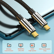 Load image into Gallery viewer, 100W Type-C to Type-C Thunderbolt 4 Full-function Data Cable, 0.3m, 0.5m, 0.8m, 1m