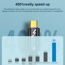 Load image into Gallery viewer, 100W Type-C to Type-C Thunderbolt 4 Full-function Data Cable, 0.3m, 0.5m, 0.8m, 1m