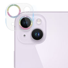 Load image into Gallery viewer, Tempered Glass Glitter CD Texture Back Camera Film, For iPhone 14 / 14 Plus (1 PC), For iPhone 14 Pro Max / 14 Pro (1 PC)