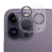 Load image into Gallery viewer, Tempered Glass Glitter CD Texture Back Camera Film, For iPhone 14 / 14 Plus (1 PC), For iPhone 14 Pro Max / 14 Pro (1 PC)