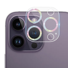 Load image into Gallery viewer, Tempered Glass Glitter CD Texture Back Camera Film, For iPhone 14 / 14 Plus (1 PC), For iPhone 14 Pro Max / 14 Pro (1 PC)