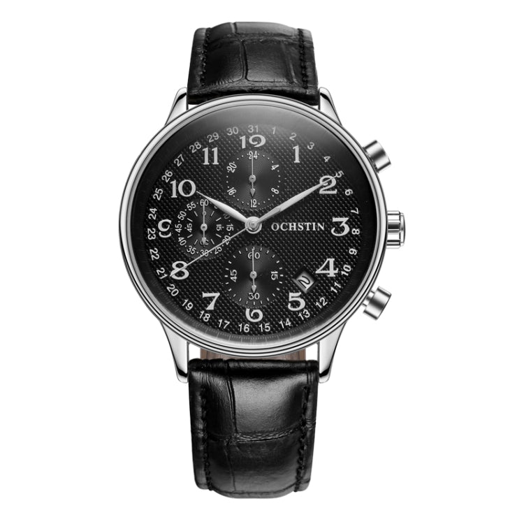 Multifunctional Quartz Men Leather Watch, Ochstin 6050C