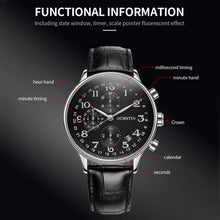 Load image into Gallery viewer, Multifunctional Quartz Men Leather Watch, Ochstin 6050C