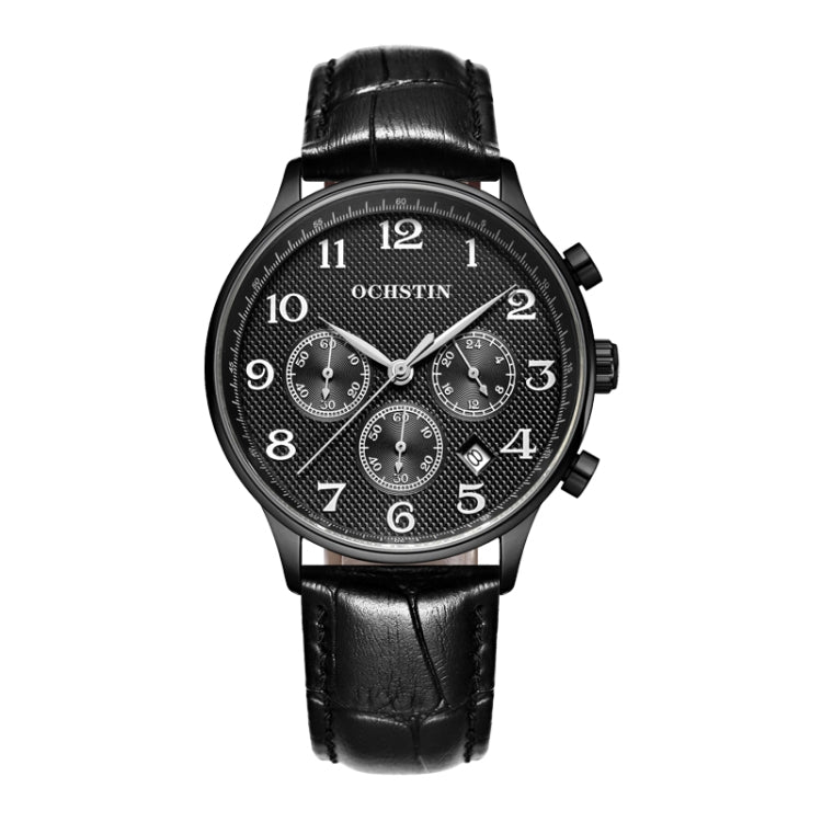 Multifunctional Quartz Men Leather Watch