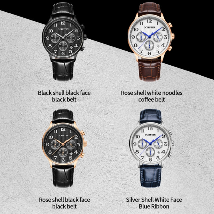 Multifunctional Quartz Men Leather Watch