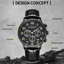 Load image into Gallery viewer, Multifunctional Quartz Men Leather Watch