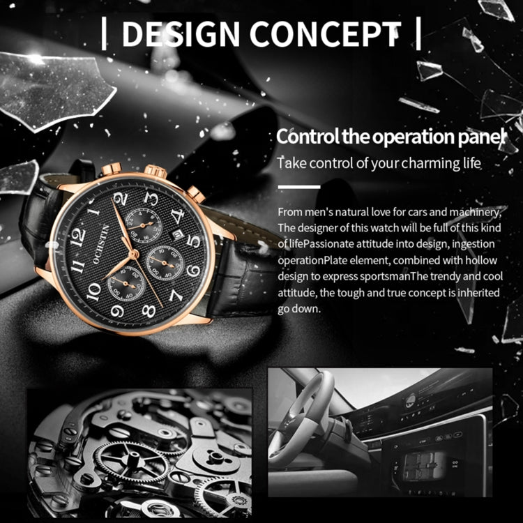 Multifunctional Quartz Men Leather Watch