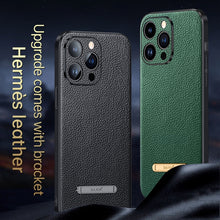 Load image into Gallery viewer, SULADA Famous Artisan Series Litchi Leather PC + TPU Phone Case, For iPhone 14, For iPhone 14 Plus, For iPhone 14 Pro, For iPhone 14 Pro Max