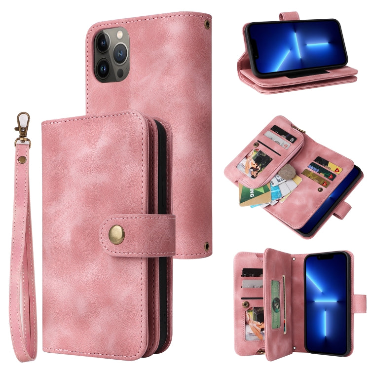 Multifunctional Card Slot Zipper Wallet Flip Leather Phone Case, For iPhone 13 Pro, For iPhone 13 Pro Max, For iPhone 14 Pro Max, For iPhone 14 Pro, For iPhone 14 Plus, For iPhone 14