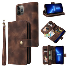 Load image into Gallery viewer, Multifunctional Card Slot Zipper Wallet Flip Leather Phone Case, For iPhone 13 Pro, For iPhone 13 Pro Max, For iPhone 14 Pro Max, For iPhone 14 Pro, For iPhone 14 Plus, For iPhone 14