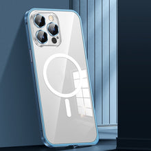 Load image into Gallery viewer, MagSafe Spring Buckle Metal Transparent Phone Case with Lens Protection, For iPhone 12 Pro Max