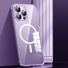 Load image into Gallery viewer, MagSafe Spring Buckle Metal Transparent Phone Case with Lens Protection, For iPhone 12 Pro Max