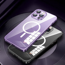 Load image into Gallery viewer, MagSafe Spring Buckle Metal Transparent Phone Case with Lens Protection, For iPhone 12 Pro Max