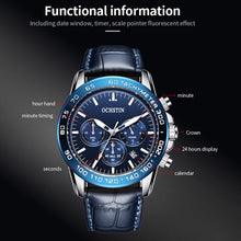 Load image into Gallery viewer, Multifunctional Quartz Waterproof Men Leather Watch