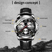 Load image into Gallery viewer, Multifunctional Quartz Waterproof Luminous Men Leather Watch