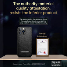 Load image into Gallery viewer, SULADA Invisible Bracket Leather Back Cover Phone Case, For iPhone 14, For iPhone 14 Plus, For iPhone 14 Pro, For iPhone 14 Pro Max, For iPhone 13, For iPhone 13 Pro, For iPhone 13 Pro Max