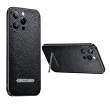 Load image into Gallery viewer, SULADA Invisible Bracket Leather Back Cover Phone Case, For iPhone 14, For iPhone 14 Plus, For iPhone 14 Pro, For iPhone 14 Pro Max, For iPhone 13, For iPhone 13 Pro, For iPhone 13 Pro Max