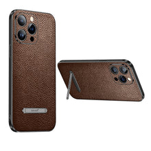 Load image into Gallery viewer, SULADA Invisible Bracket Leather Back Cover Phone Case, For iPhone 14, For iPhone 14 Plus, For iPhone 14 Pro, For iPhone 14 Pro Max, For iPhone 13, For iPhone 13 Pro, For iPhone 13 Pro Max