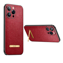 Load image into Gallery viewer, SULADA Invisible Bracket Leather Back Cover Phone Case, For iPhone 14, For iPhone 14 Plus, For iPhone 14 Pro, For iPhone 14 Pro Max, For iPhone 13, For iPhone 13 Pro, For iPhone 13 Pro Max