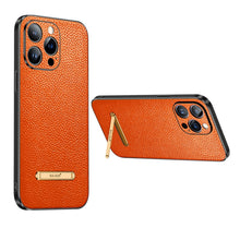 Load image into Gallery viewer, SULADA Invisible Bracket Leather Back Cover Phone Case, For iPhone 14, For iPhone 14 Plus, For iPhone 14 Pro, For iPhone 14 Pro Max, For iPhone 13, For iPhone 13 Pro, For iPhone 13 Pro Max