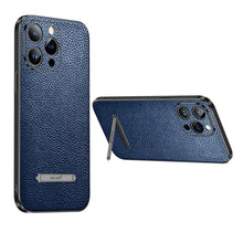 Load image into Gallery viewer, SULADA Invisible Bracket Leather Back Cover Phone Case, For iPhone 14, For iPhone 14 Plus, For iPhone 14 Pro, For iPhone 14 Pro Max, For iPhone 13, For iPhone 13 Pro, For iPhone 13 Pro Max
