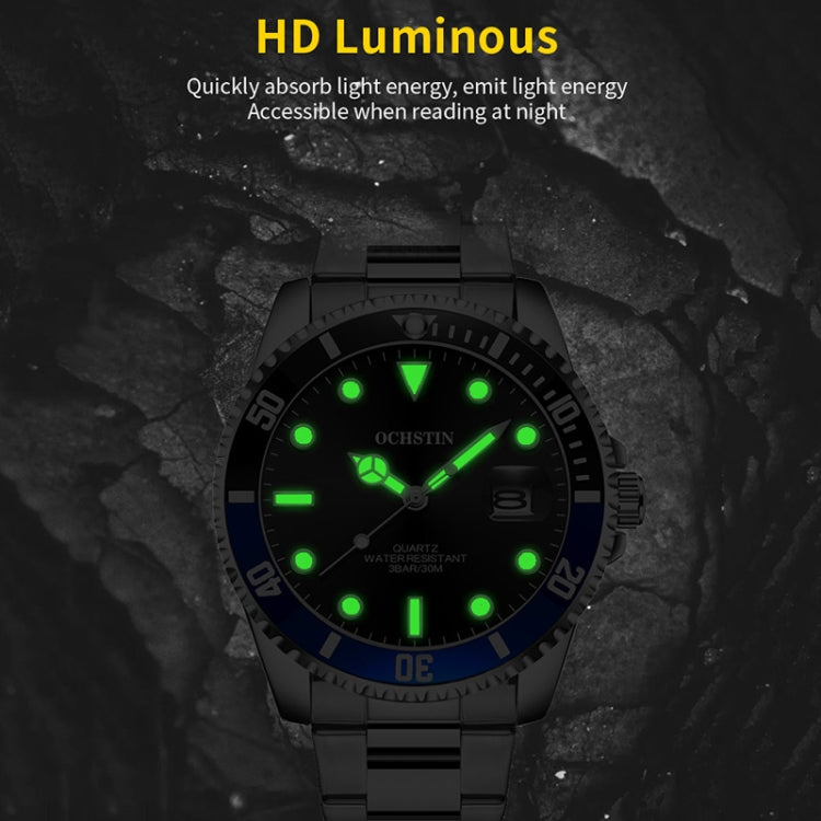 Multifunctional Quartz Waterproof Luminous Steel Strap Men Watch