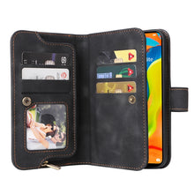 Load image into Gallery viewer, Multifunctional Card Slot Zipper Wallet Leather Phone Case, For Huawei P30 Lite, For Huawei P30 Pro, For Huawei P40 Pro, For Huawei P Smart Z, For iPhone SE 2022 / SE 2020 / 8 / 7, For iPhone 6s / 6, For iPhone 6s Plus / 6 Plus, For iPhone 8 Plus / 7 P...