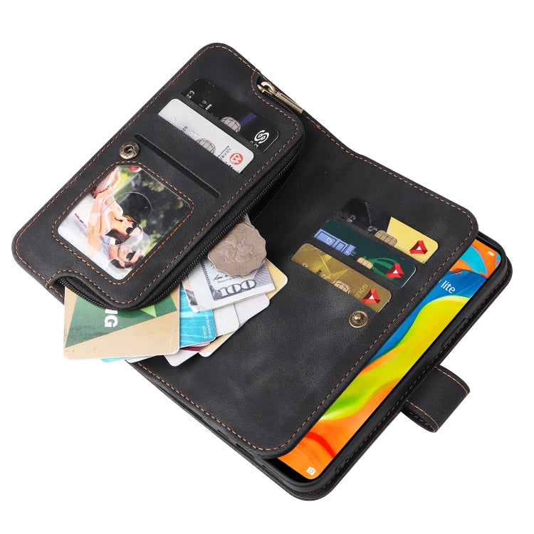 Multifunctional Card Slot Zipper Wallet Leather Phone Case, For Huawei P30 Lite, For Huawei P30 Pro, For Huawei P40 Pro, For Huawei P Smart Z, For iPhone SE 2022 / SE 2020 / 8 / 7, For iPhone 6s / 6, For iPhone 6s Plus / 6 Plus, For iPhone 8 Plus / 7 P...