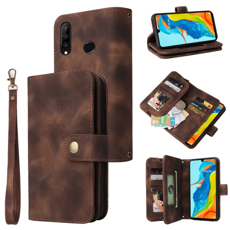 Multifunctional Card Slot Zipper Wallet Leather Phone Case, For Huawei P30 Lite, For Huawei P30 Pro, For Huawei P40 Pro, For Huawei P Smart Z, For iPhone SE 2022 / SE 2020 / 8 / 7, For iPhone 6s / 6, For iPhone 6s Plus / 6 Plus, For iPhone 8 Plus / 7 P...