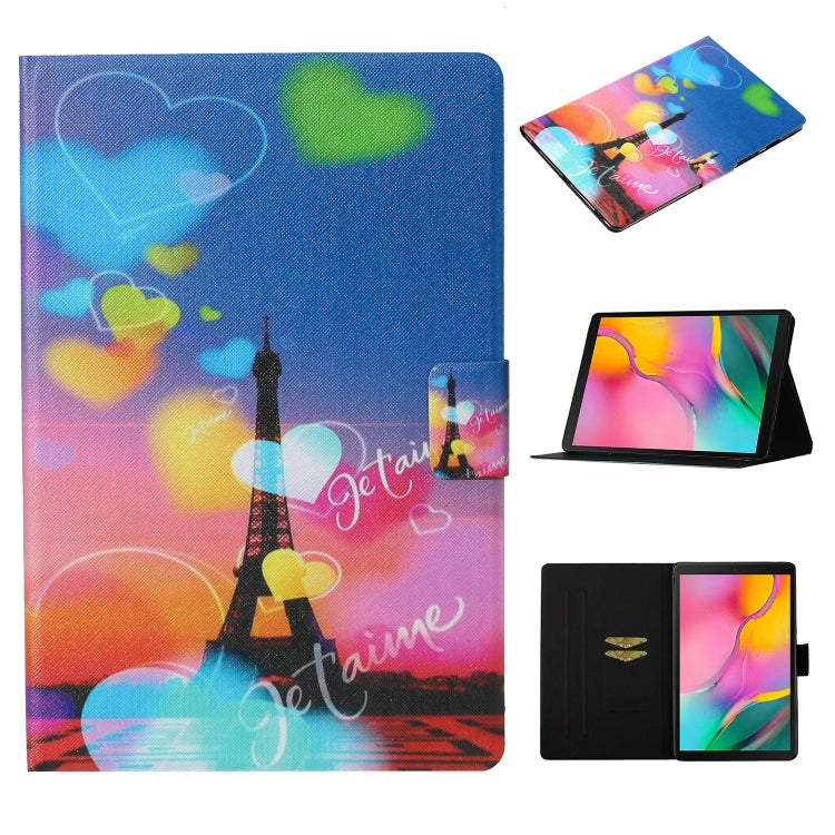 Coloured Drawing Pattern Horizontal Flip Leather Case with Holder & Card Slot & Sleep / Wake-up Function