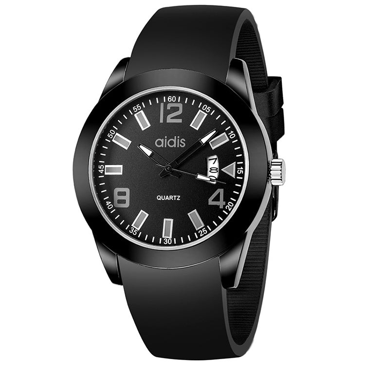 addies MY-1601 Regular Version Silicone Watchstrap Quartz Watch, Support Calendar