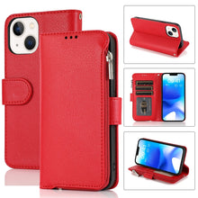 Load image into Gallery viewer, Microfiber Zipper Leather Phone Case, For iPhone 14 Pro Max, For iPhone 14 Pro, For iPhone 14, For iPhone 14 Plus
