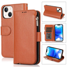 Load image into Gallery viewer, Microfiber Zipper Leather Phone Case, For iPhone 14 Pro Max, For iPhone 14 Pro, For iPhone 14, For iPhone 14 Plus
