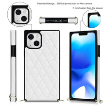 Load image into Gallery viewer, Crossbody Rhombic Microfiber Leather Phone Case, For iPhone 14, For iPhone 14 Plus, For iPhone 14 Pro, For iPhone 14 Pro Max