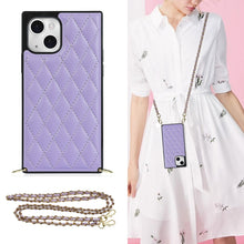 Load image into Gallery viewer, Crossbody Rhombic Microfiber Leather Phone Case, For iPhone 14, For iPhone 14 Plus, For iPhone 14 Pro, For iPhone 14 Pro Max