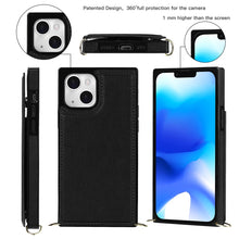 Load image into Gallery viewer, Cross-body Square Dual-Buckle Card Flip Wallet Phone Case, For iPhone 14, For iPhone 14 Plus, For iPhone 14 Pro, For iPhone 14 Pro Max
