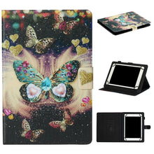 Load image into Gallery viewer, Tablet PC Universal Coloured Drawing Pattern Horizontal Flip Leather Case with Holder &amp; Card Slot