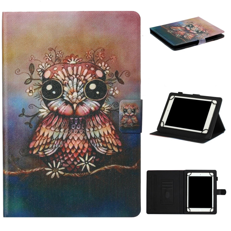 Tablet PC Universal Coloured Drawing Pattern Horizontal Flip Leather Case with Holder & Card Slot