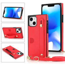 Load image into Gallery viewer, Crossbody Wrist Strap Card Holder Phone Case, For iPhone 14, For iPhone 14 Plus, For iPhone 14 Pro, For iPhone 14 Pro Max