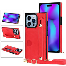 Load image into Gallery viewer, Crossbody Wrist Strap Card Holder Phone Case, For iPhone 14, For iPhone 14 Plus, For iPhone 14 Pro, For iPhone 14 Pro Max
